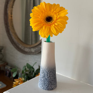 Blue and White Textured Bud Vase