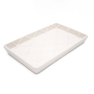 Elegant white Textured Towel Tray