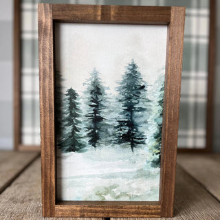 Evergreen Portrait Wooden Art Sign