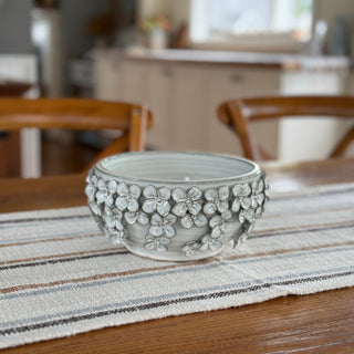 Ceramic Floral Embossed Bowl