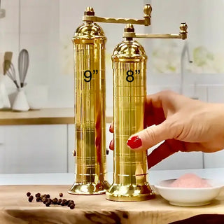 Handcrafted Greek Salt & Pepper Mills - Set of Two