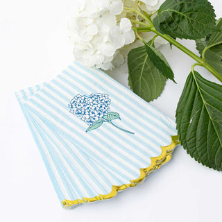 Elegant Hydrangea Stem Floral Guest Towel Packs
